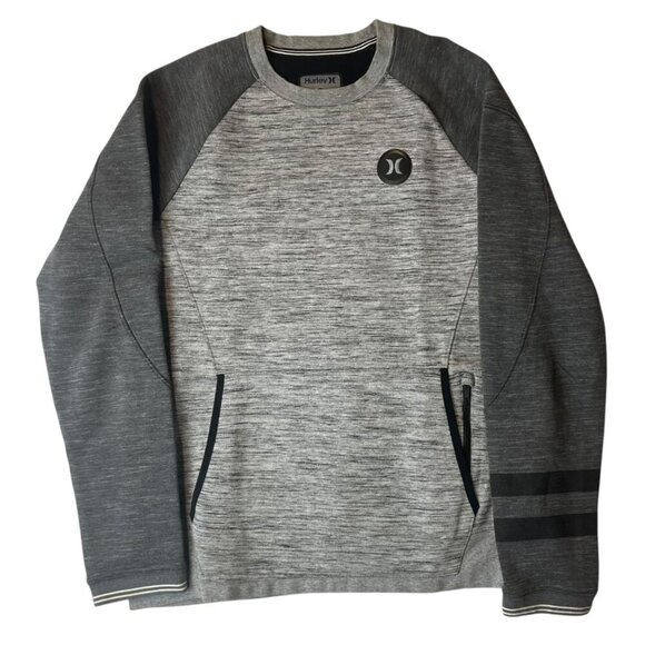 Hurley Men's M Phantom Advance Crew Sweatshirt Gray Heather Sporty Athletic - Picture 1 of 9